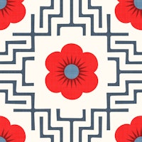 Find your favorite flower - bold floral red wallpaper
