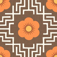 Find your favorite flower brown orange behang