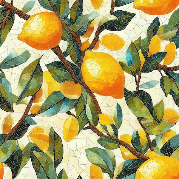 Mediterranean Citrus Mosaic Lemon Harvest