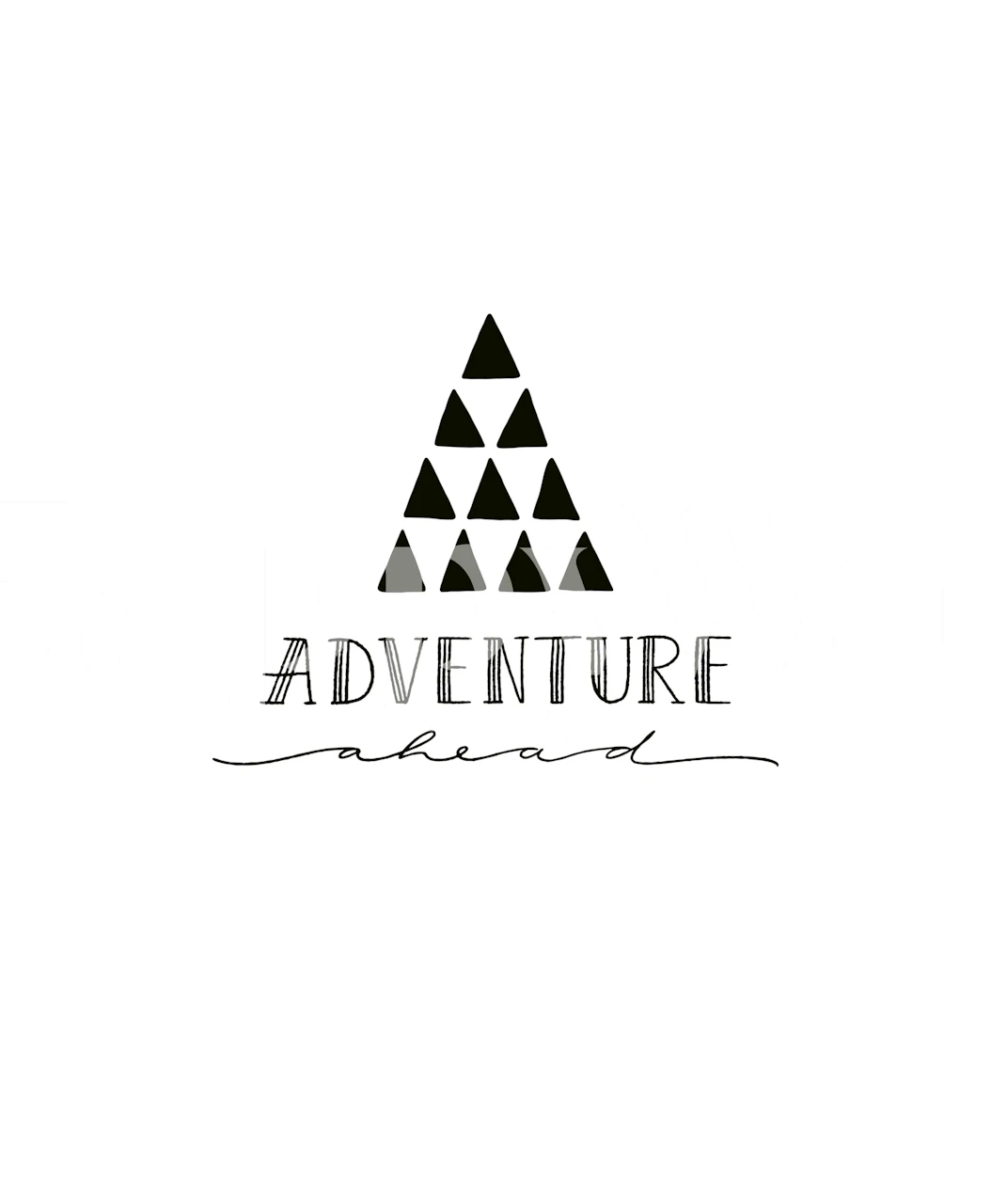Black and white adventure ahead wallpaper in a room