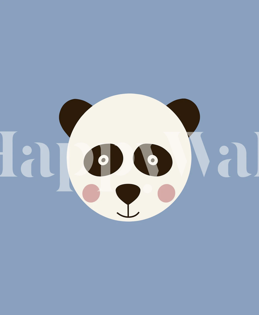 Cute panda face on soft blue background wallpaper