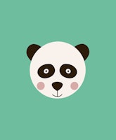 Cute Panda Green carta da parati
