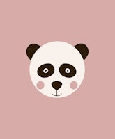 Cute Panda Moody Pink carta da parati