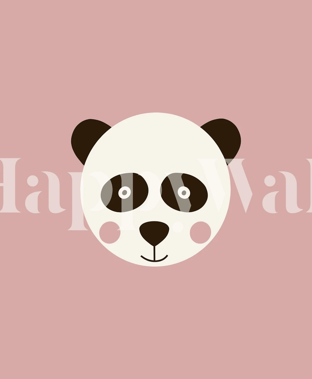 Cute panda design on pink wallpaper