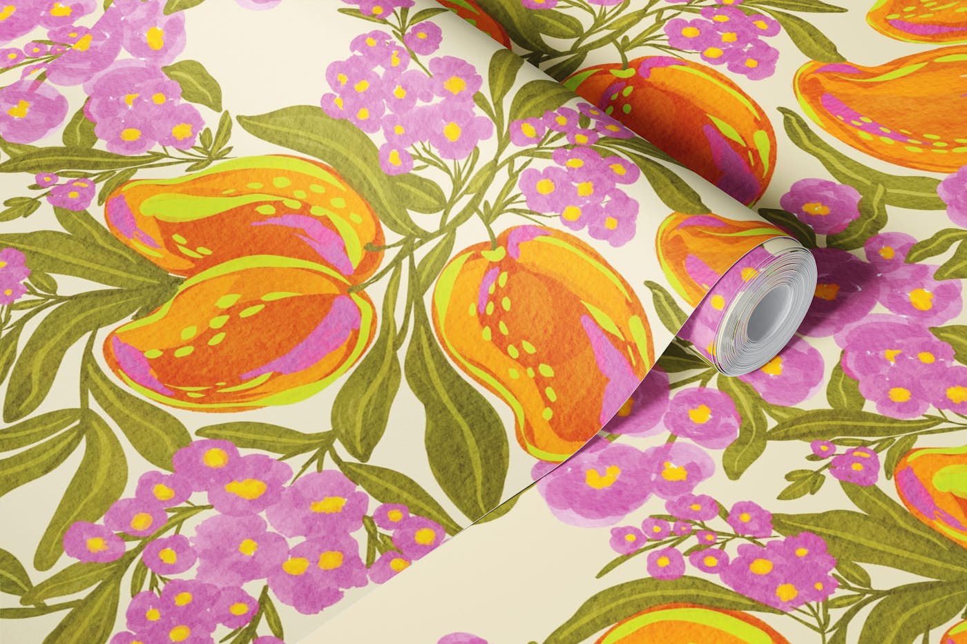 Tropical Mango Blossom wallpaper roll