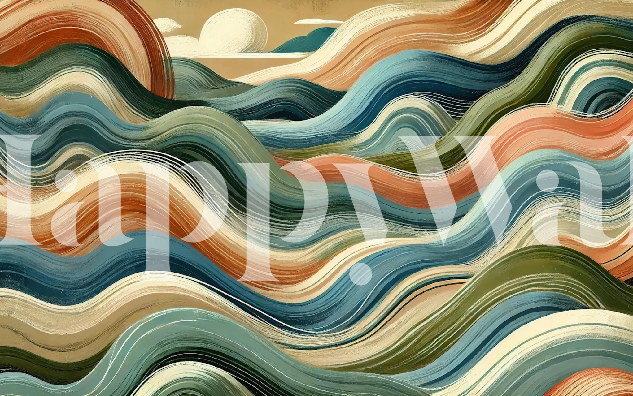 Golfpatroon behang in een kamer