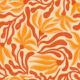Vintage Floral Waves Abstract Orange Flowers