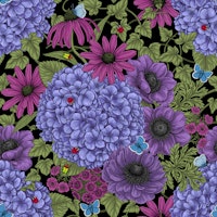 Bold garden florals wallpaper