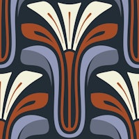 Stylish Vintage Bloom in Purple Red - S behang