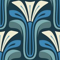 Stylish Vintage Bloom in Navy Blue - L wallpaper