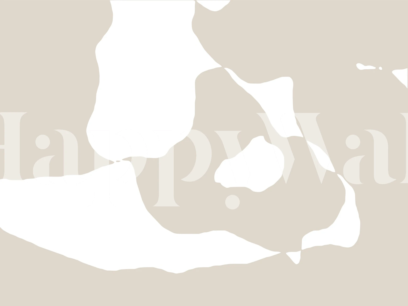 Neutral and white shapes wallpaper in a room