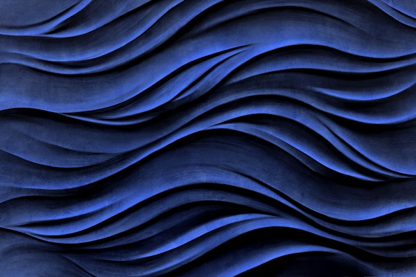 Abstract Clay Waves Art Cobalt