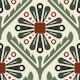 Geometric Daisy Vibes in Green Red - S