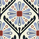 Geometric Daisy Vibes in Blue Cream - L