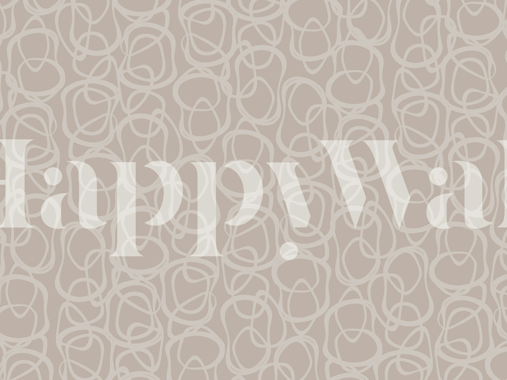 Abstract interlocking tan line shapes on beige wallpaper