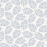 Monstera Leaf Blue Beige carta da parati