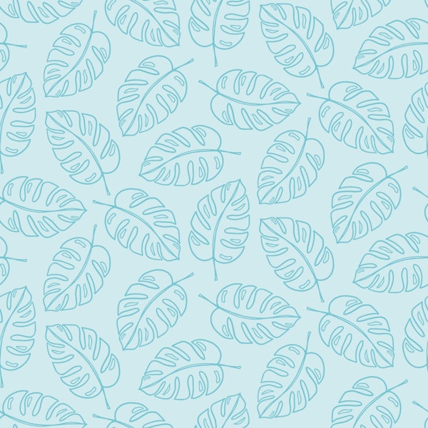 Monstera Leaf Turquoise