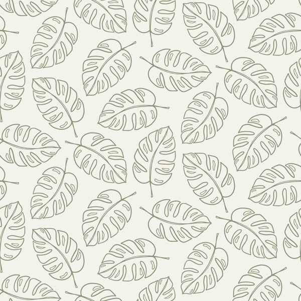 Monstera Leaf Sage Green