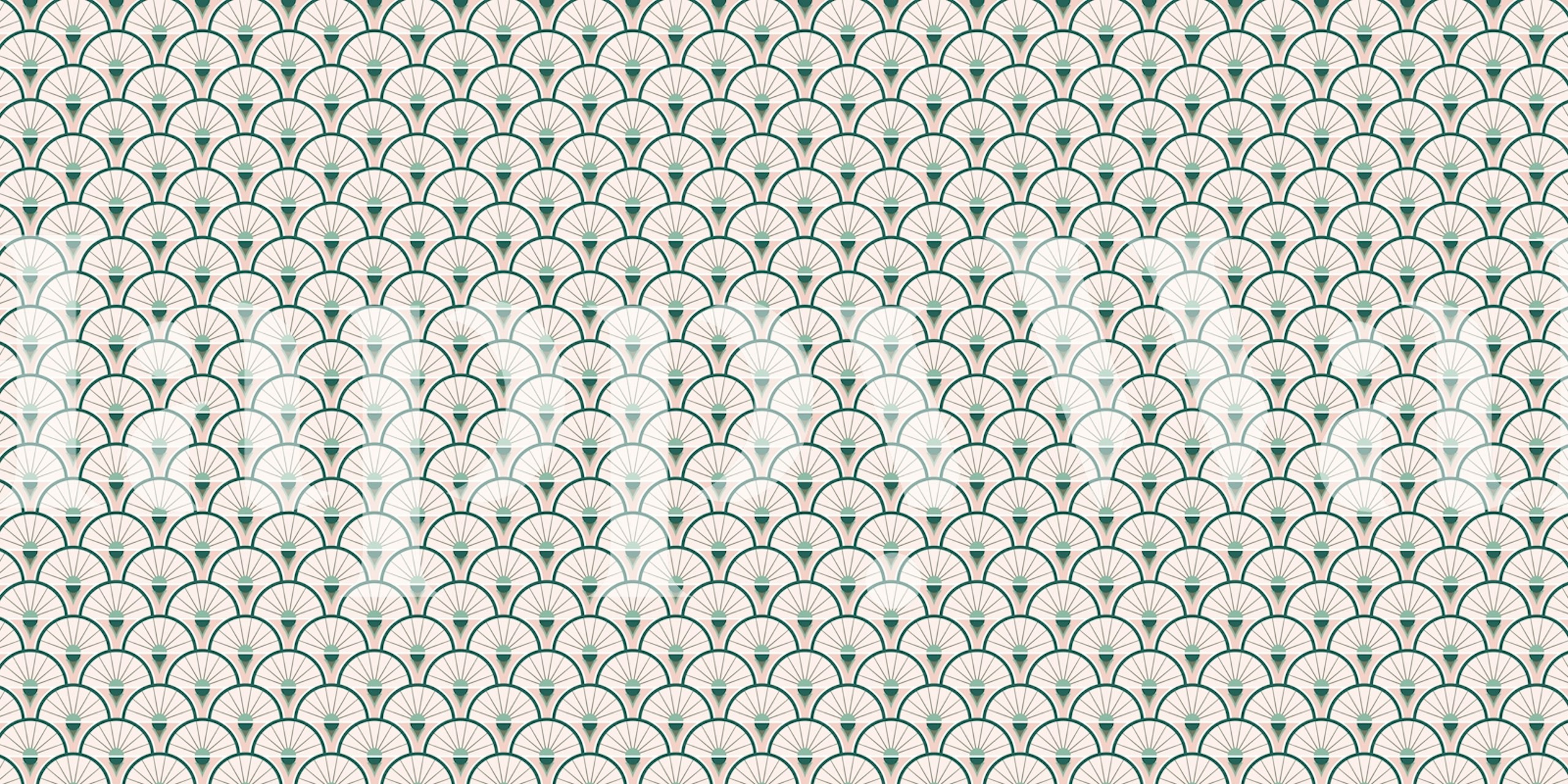 Art Deco Shell Charm wallpaper in a room