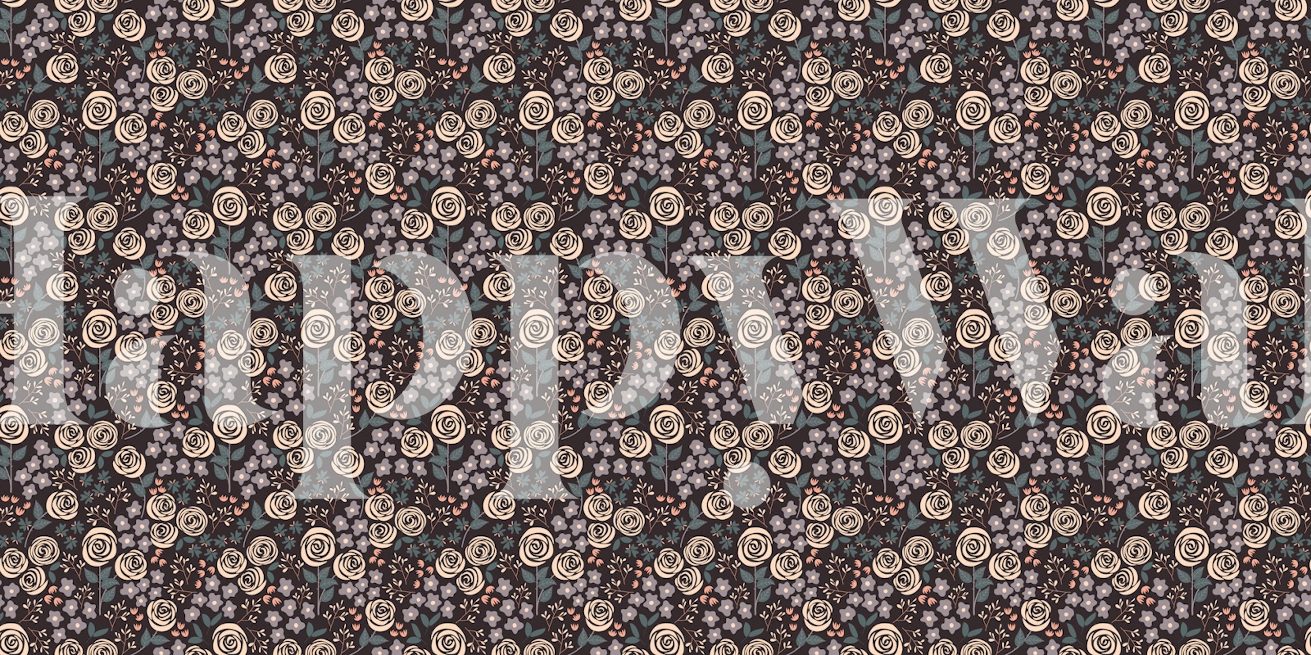 English Rose Flower Garden wallpaper in a room