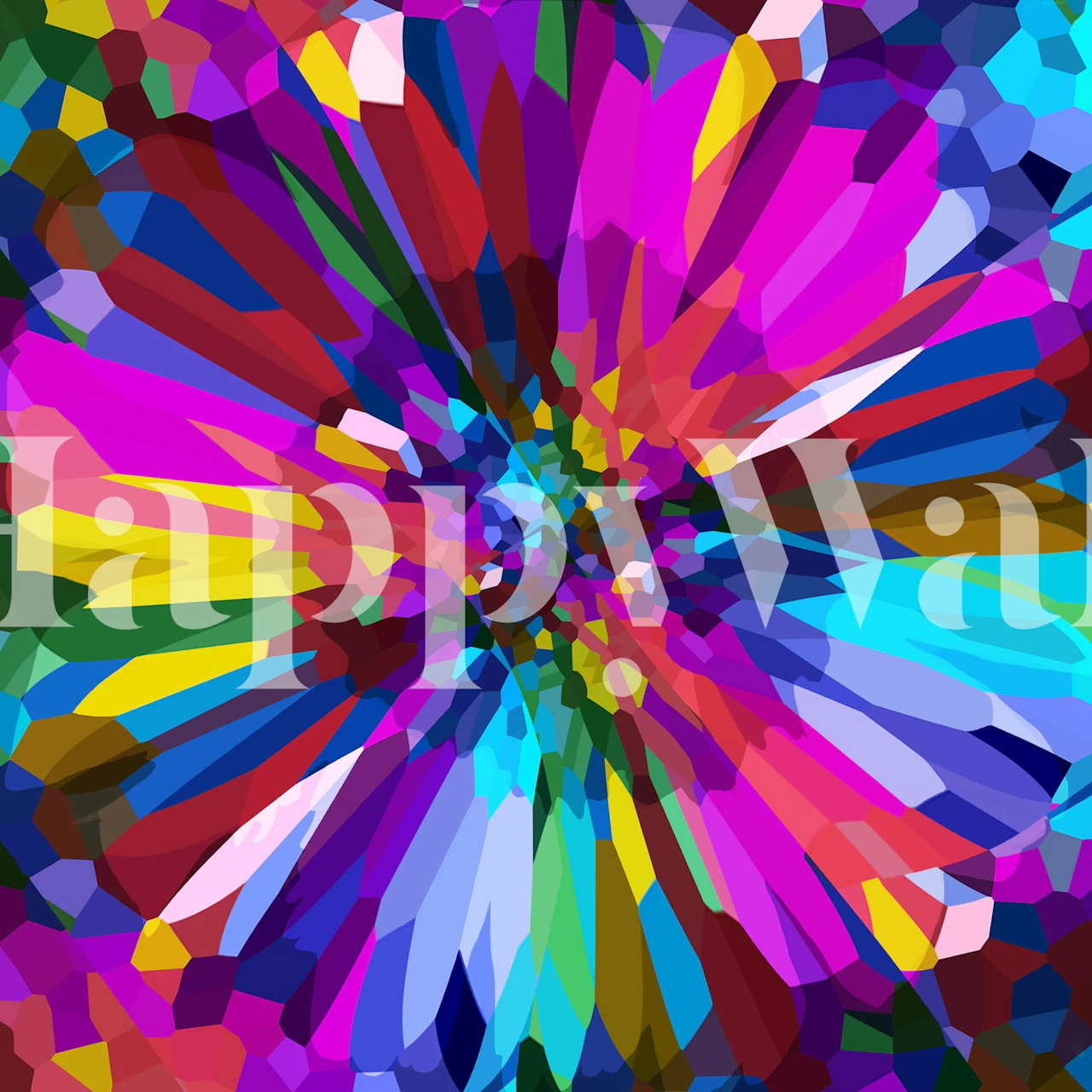 Colorful Dreamy Flower wallpaper in a room