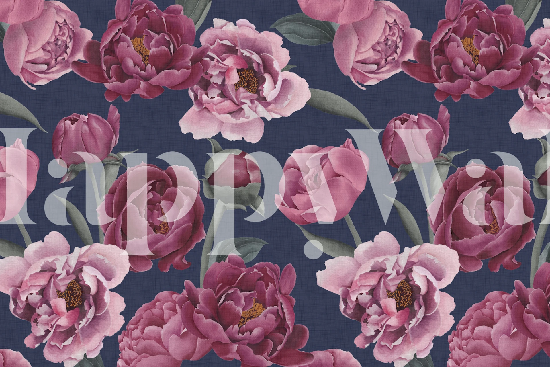 Elegant Peony Blooms tapet i et rum