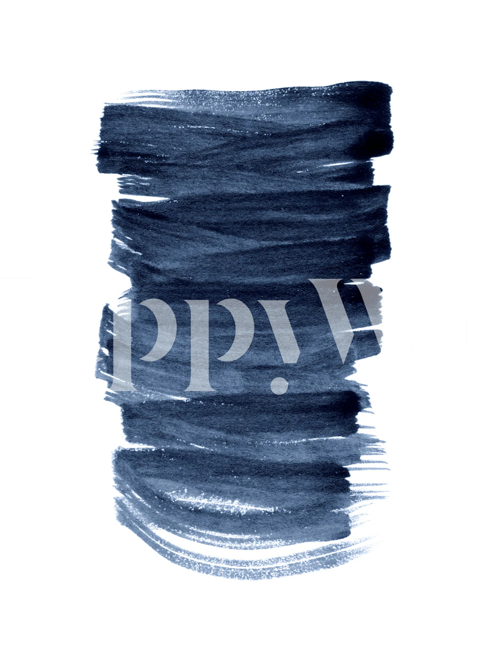 Abstract indigo brushstroke wallpaper in een kamer