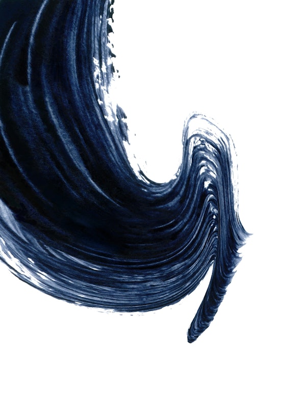 Just Indigo 4 | Abstract Minimal Brushstroke