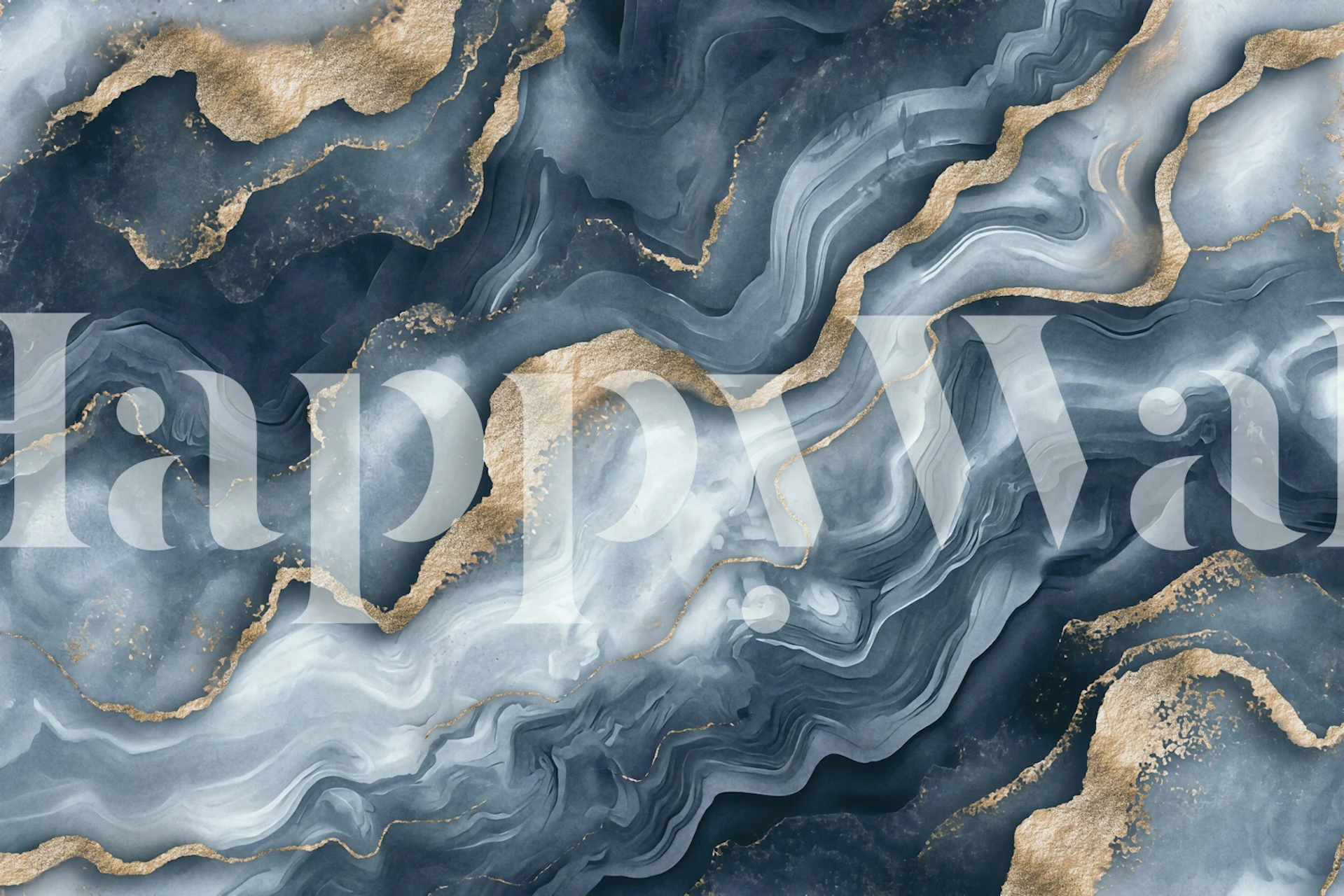 Tapeta Mystic Blue Marble Waves u sobi