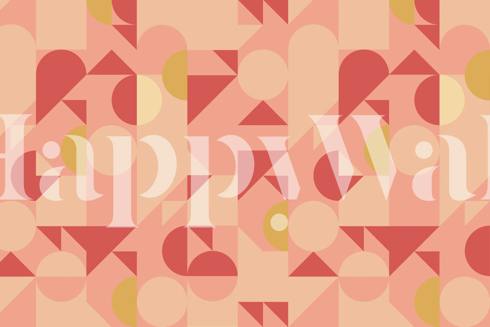 Geometric shapes in pink, yellow, and cream colors wallpaper