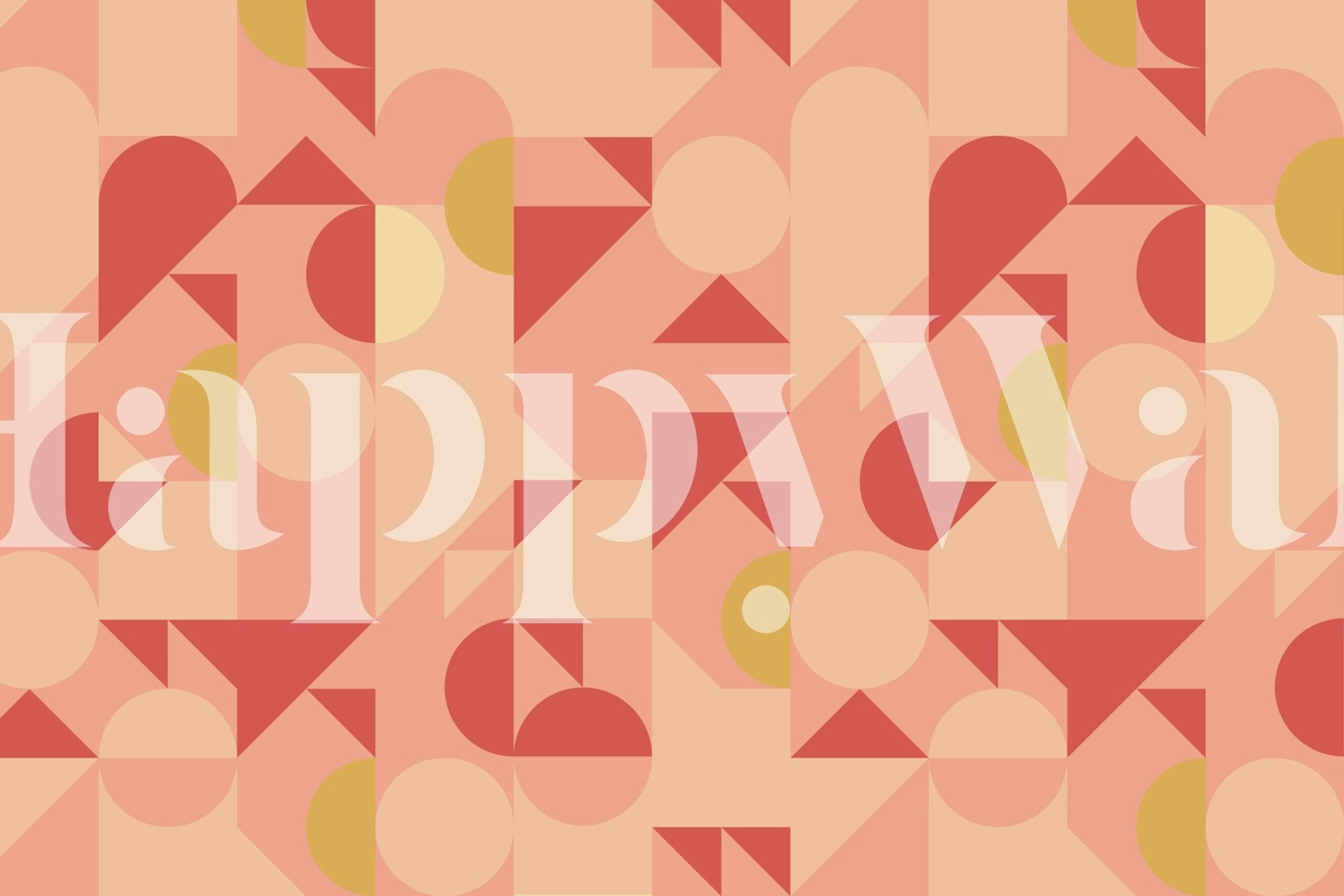 Geometric shapes in pink, yellow, and cream colors wallpaper