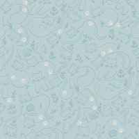 Serene blue cats ταπετσαρία