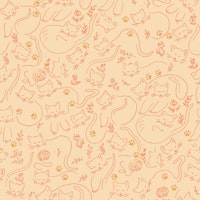 Orange cat dreams tapete