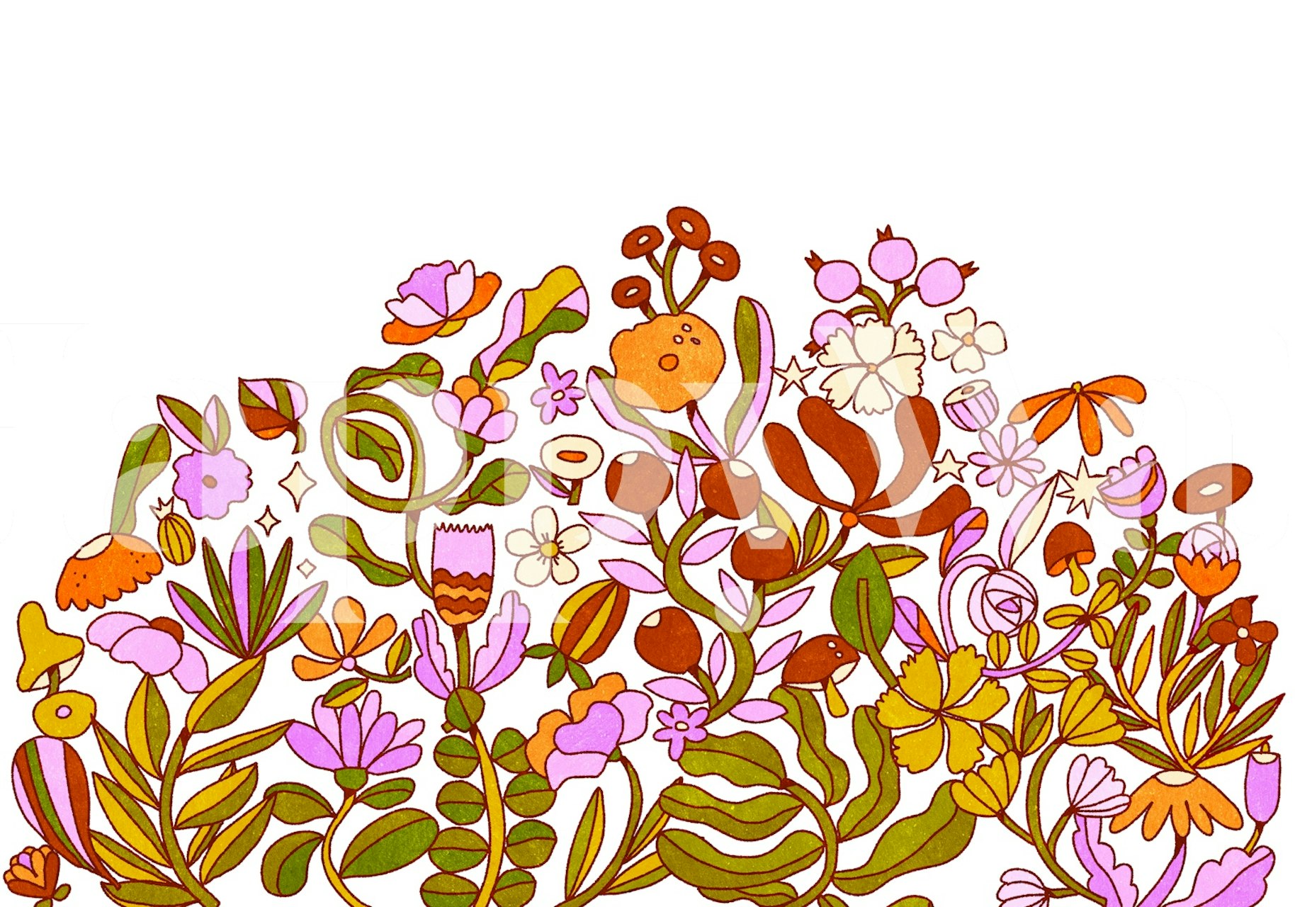 Bold Floral Fantasy behangontwerp in een kamer