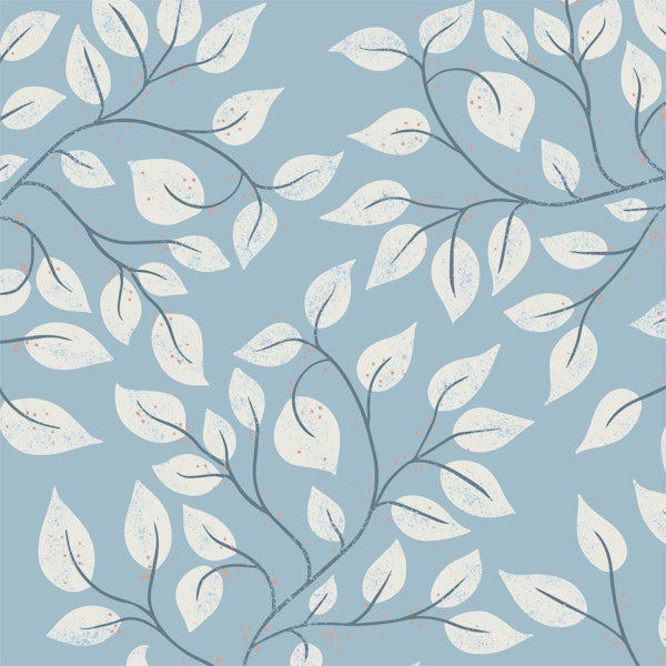 Soft Blue Leaf Escape