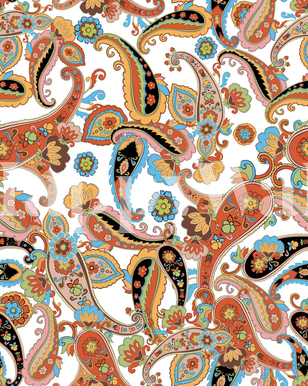 Bohemain Paisley Art-tapet i et rum