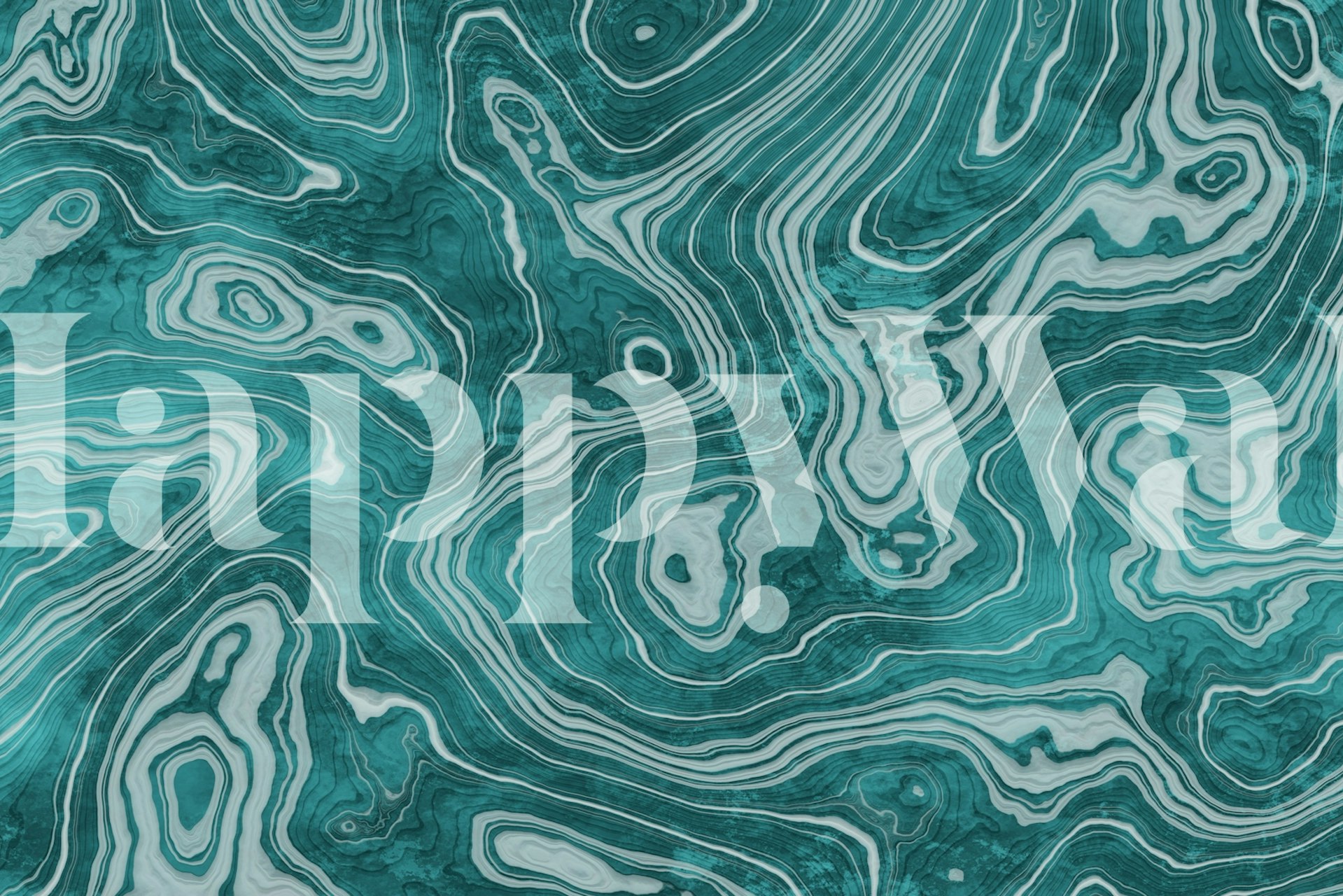 Crystal Teal Marble Texture wallpaper in een kamer