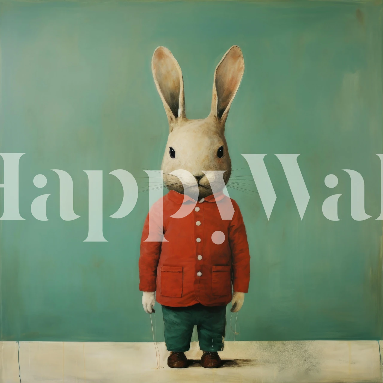 Le papier peint The Minimal Rabbit dans une pièce