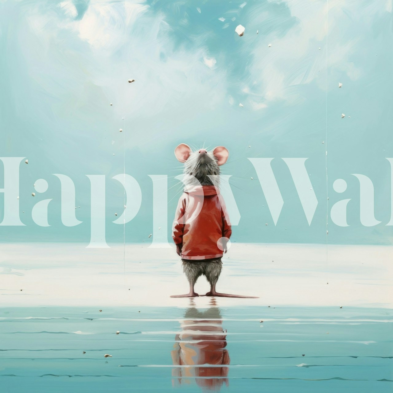 Design de papel de parede com um minimal rat