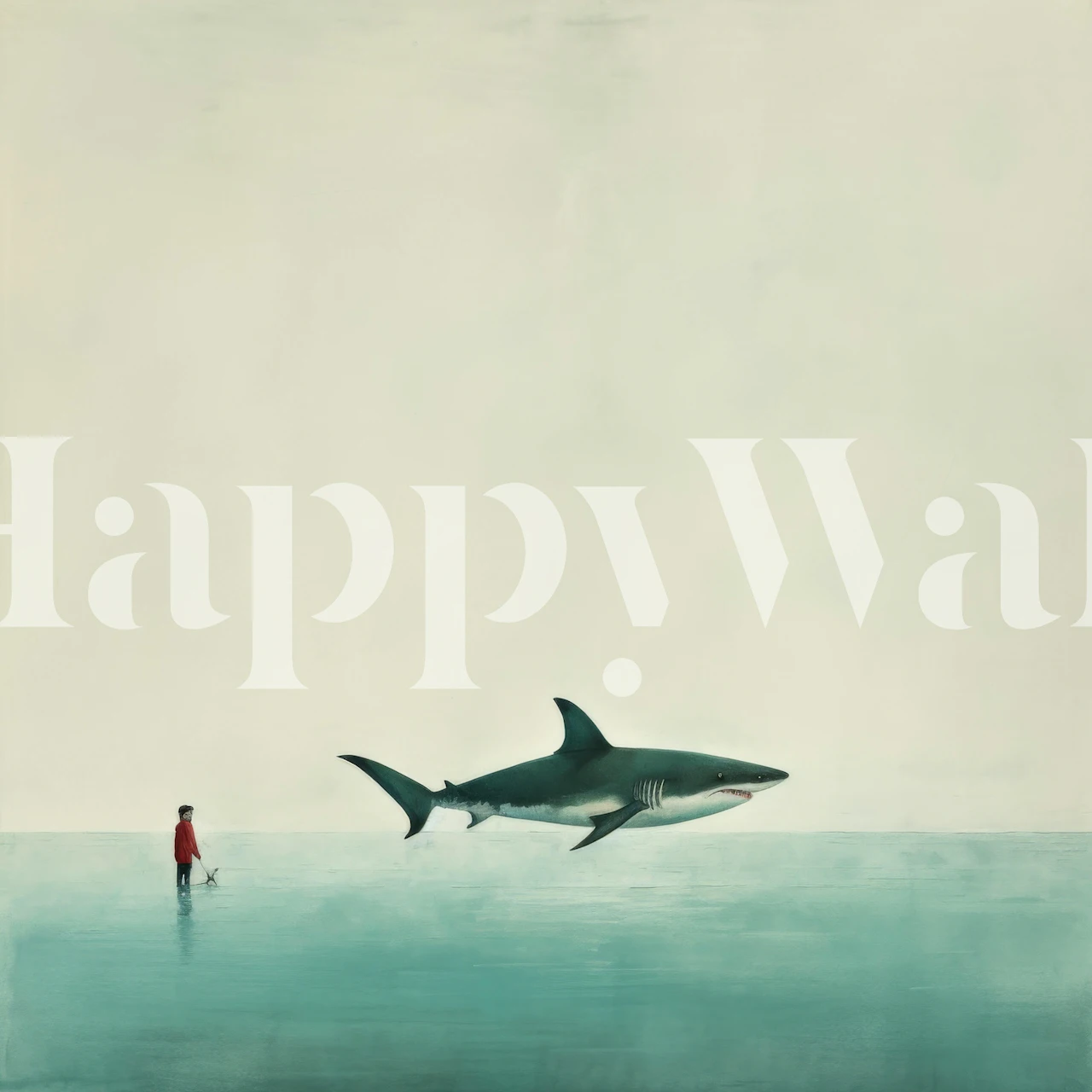 Minimal Shark wallpaper in interior setting