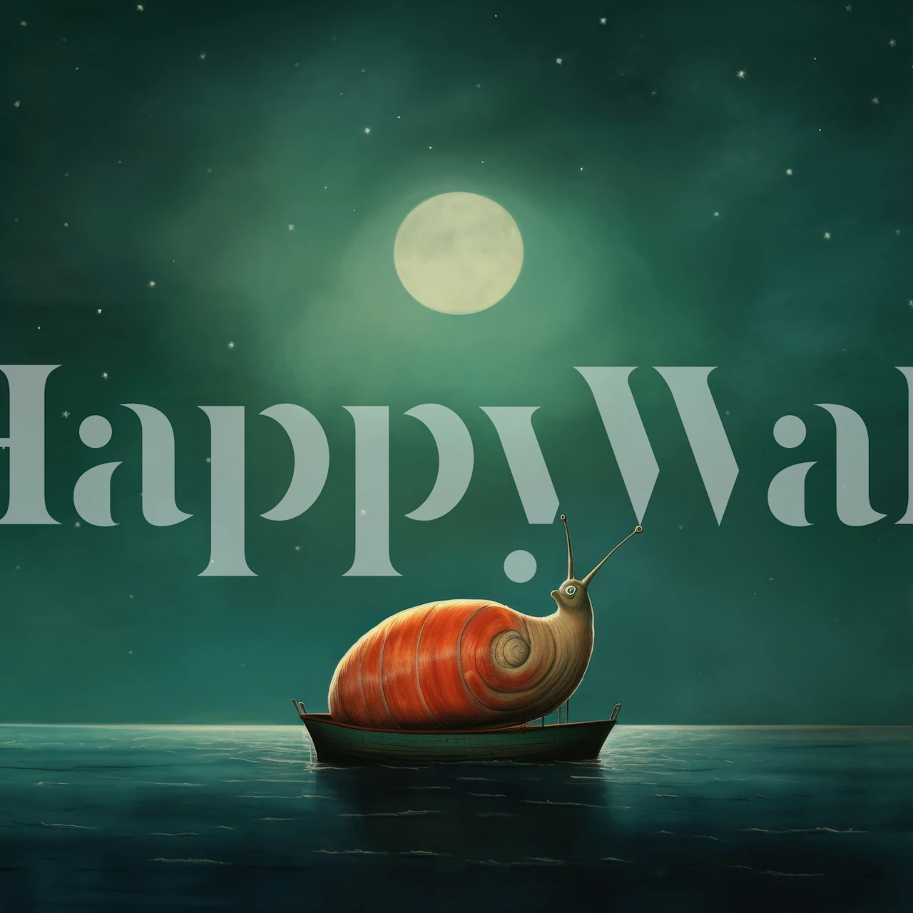 Minimal Snail wallpaper in een kamer