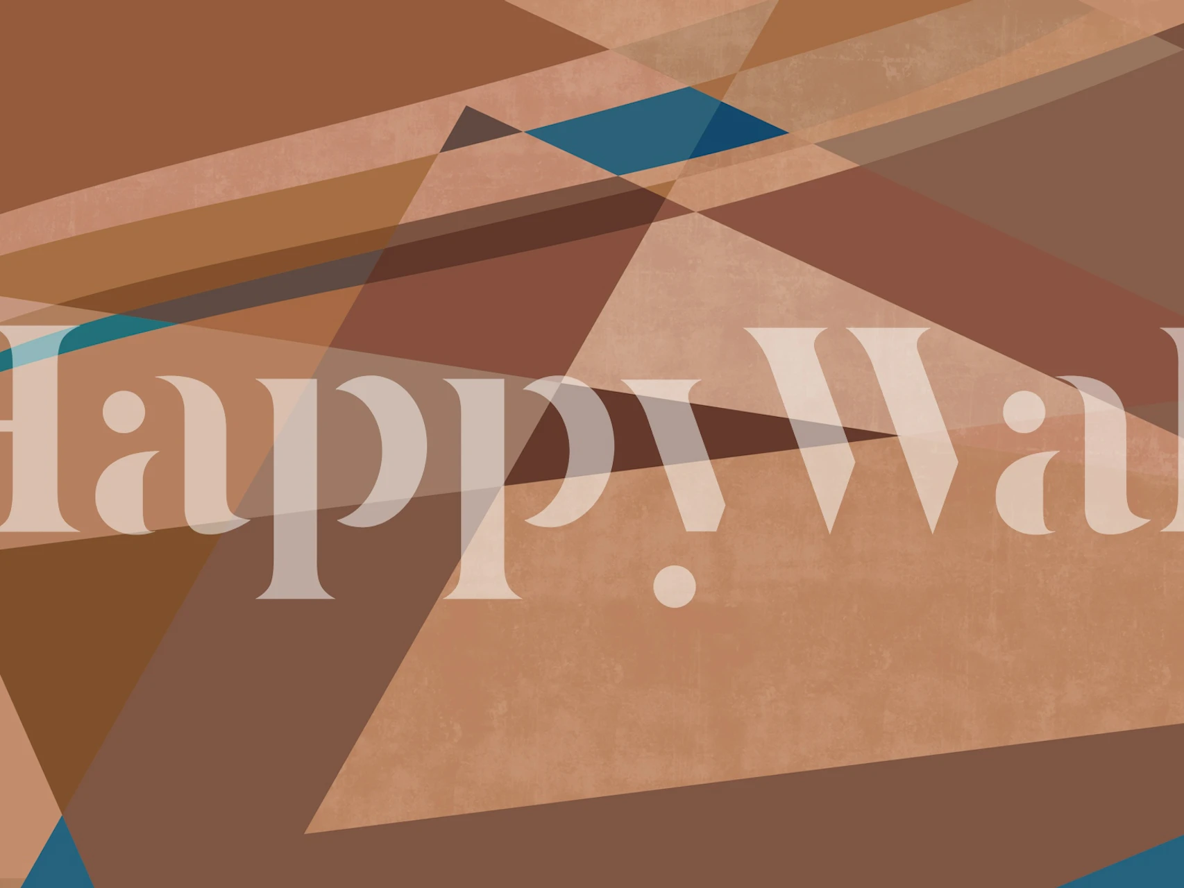 Geometric abstract mocha and blue wallpaper