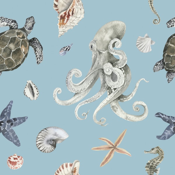 Sea Creatures & Shells Pattern