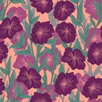 Bold Bloom Purple ταπετσαρία