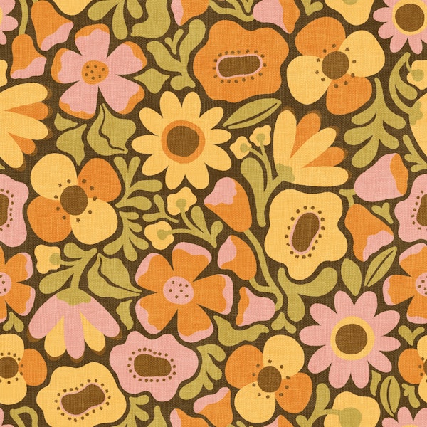 Mid Mod Meadow on Seventies Brown