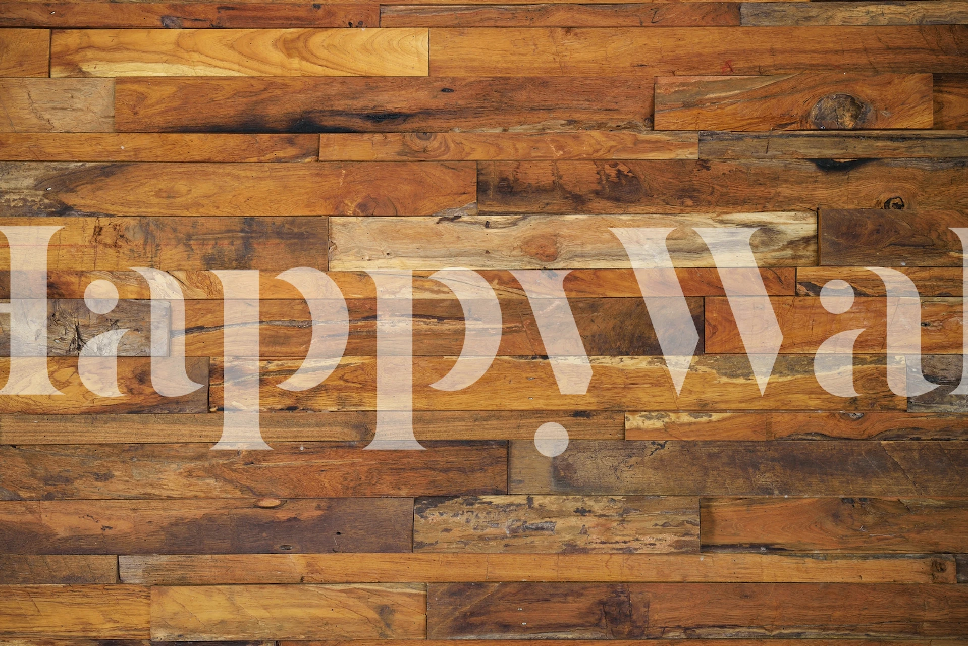 Carta da parati in pannelli di legno in una stanza