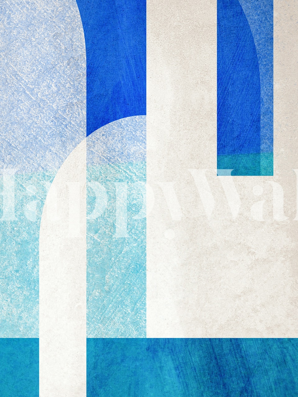 Blue geometric shapes on a textured background wallpaper