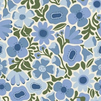 Mid Mod Meadow in Blue and Green tapet