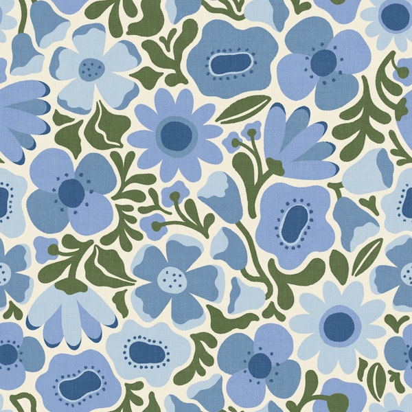 Mid Mod Meadow in Blue and Green