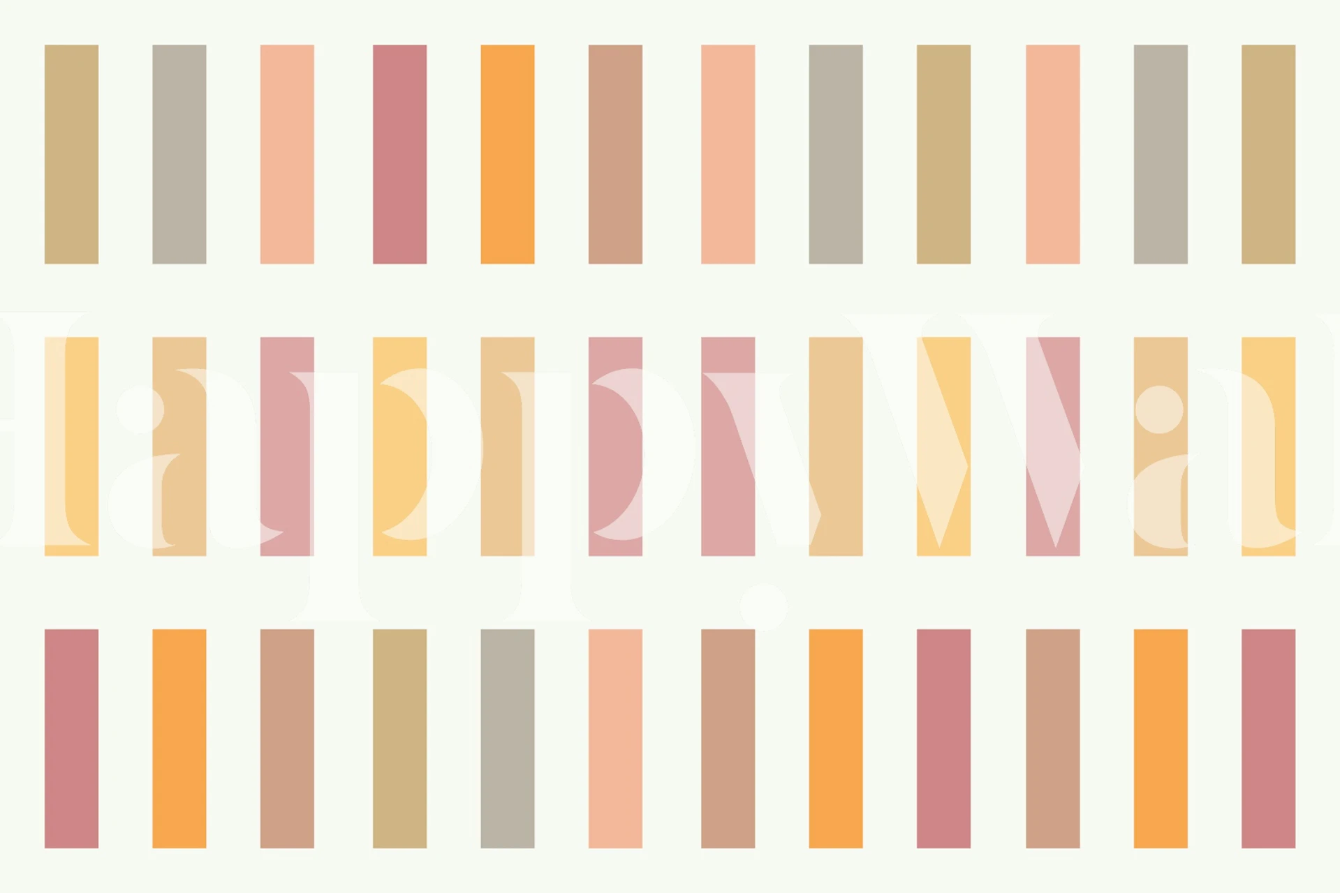 Pastel stripe wallpaper in een gezellige kamer